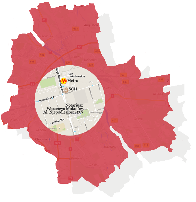 Lokalizacja kancelarii notarialnej na mapie Warszawy